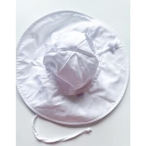 Ruffle Butts Rugged Butts Baby White Sun Hat Bucket Hat Size 6-12 Months
